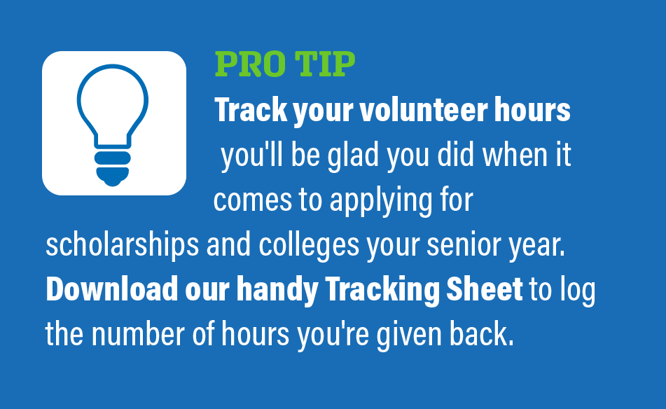 Download our tracking sheet to log your volunteer hours