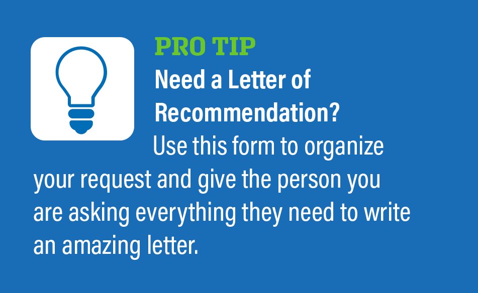 Click to use our letter of recommendation form to organize your requests
